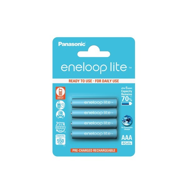 4x Panasonic eneloop lite Telefon Akku für  Panasonic KX-TG6621