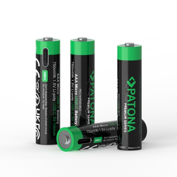 4x Akku Lithium mit USB-C f. Amplicomms PowerTel 701