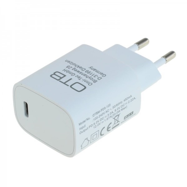 Ladegerät USB-C mit USB Power Delivery USB-PD - 20W  weiss